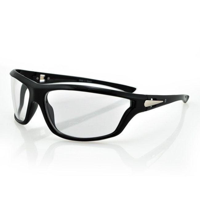 ZANheadgear Florida Sunglass Gloss Black Frame Clear Lens Riding Eyewear Zan Headgear