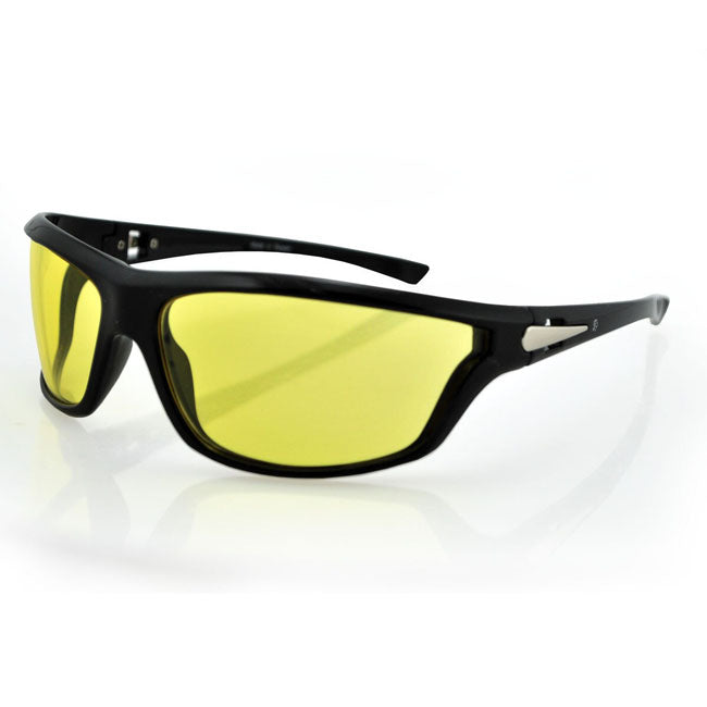 ZANheadgear Florida Sunglass Gloss Black Frame Yellow Lens Riding Eyewear Zan Headgear