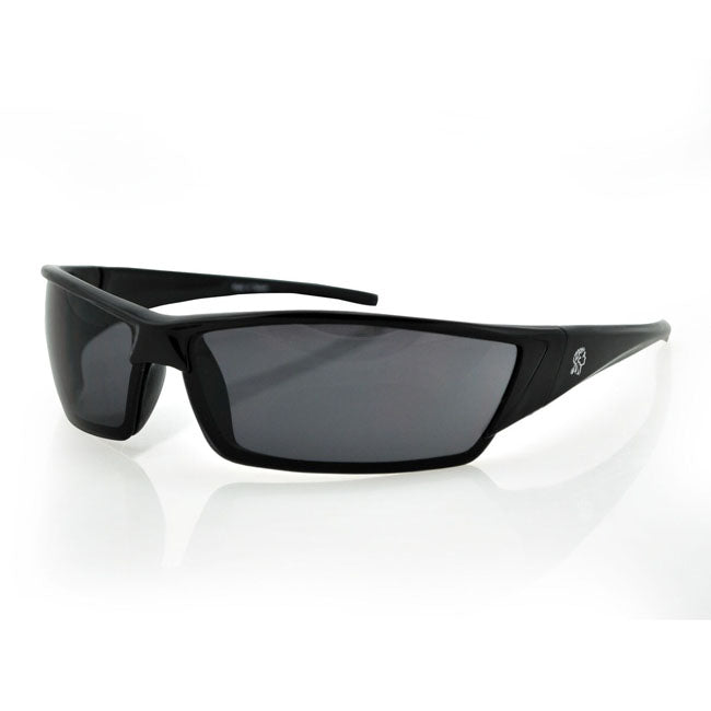 ZANheadgear Utah Sunglass Gloss Black Frame Smoked Lens Riding Eyewear Zan Headgear