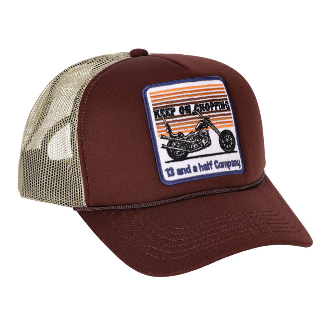 13 1/2 Keep On Chopping trucker cap brown/khaki CAPS 13 And A Half Company