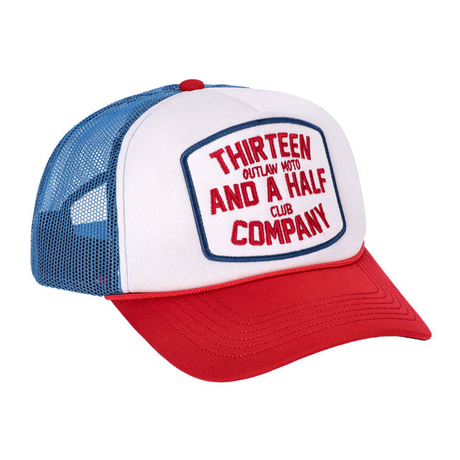 13 1/2 Outlaw Club trucker cap blue/red CAPS 13 And A Half Company