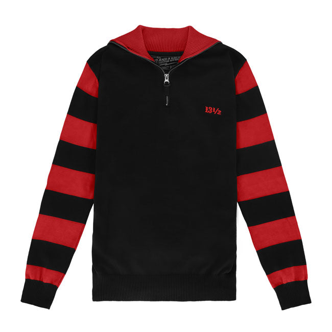 13 1/2 Outlaw half-zip sweater black/red Hoodie & Sweatshirt 13 And A Half Company