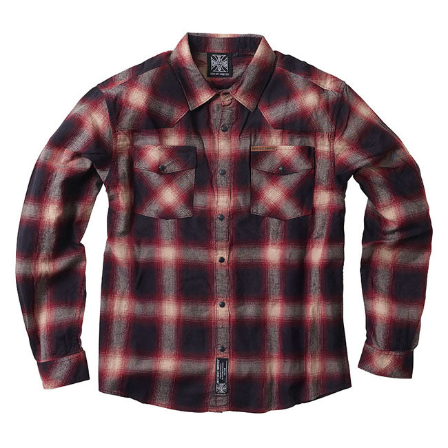 WCC Outlaw Flannel shirt red/grey Shirt West Coast Choppers