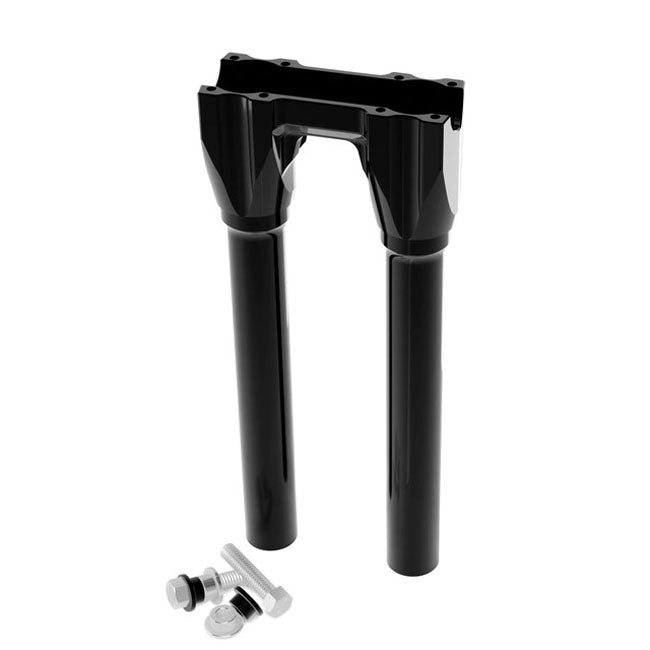 1" Topless Isolated Straight Risers 12" Rise, Black - 18+ Softail & Touring Risers Kraus Motor Co.