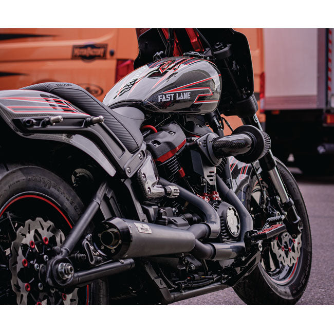 Malparidos 2-1 Exhaust System, Black - 18+ Softail Full Exhaust System Malparidos