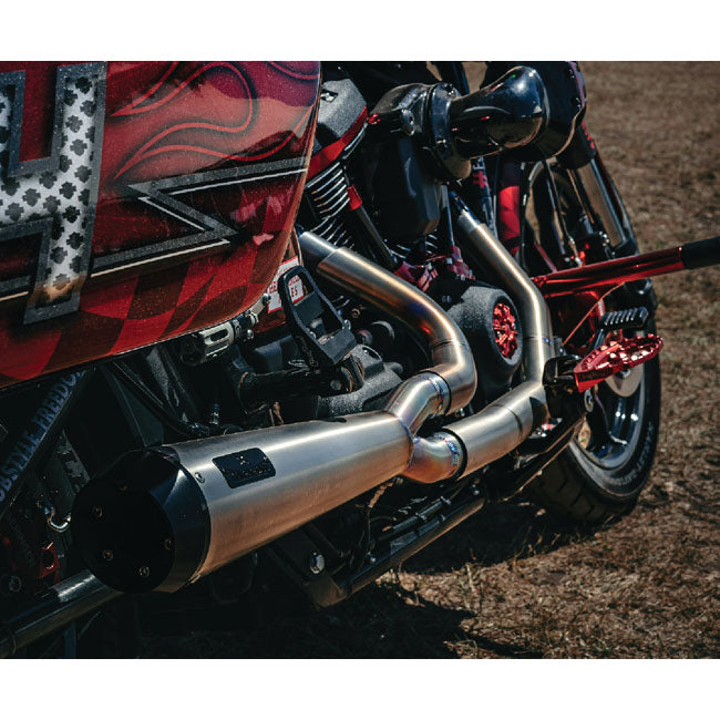Malparidos 2-1 Exhaust System, Titanium - 18+ Softail Full Exhaust System Malparidos