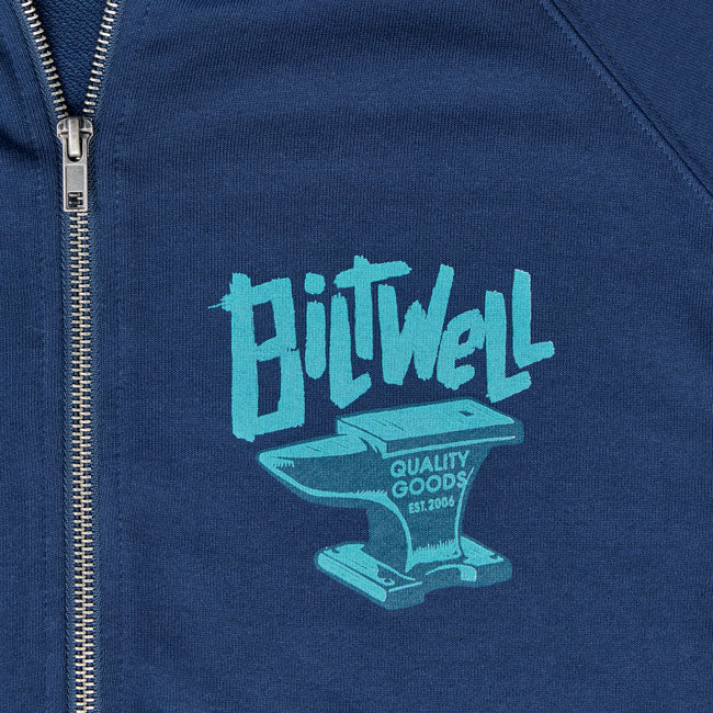 Biltwell Anvil zip hoodie blue Hoodie & Sweatshirt Biltwell