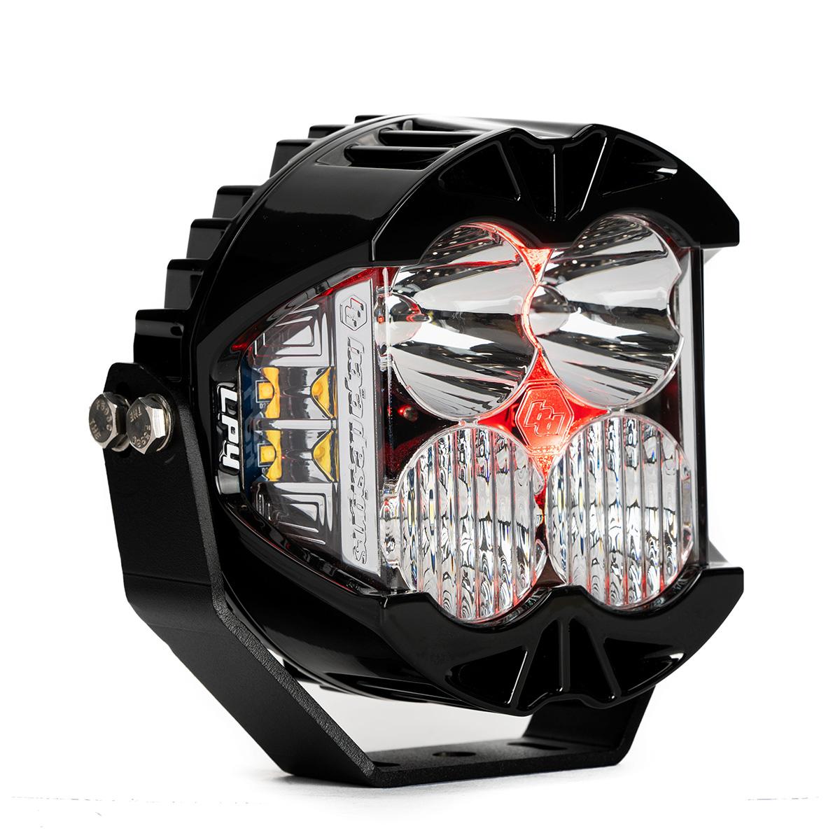 Baja Designs LP4 Quarter Fairing Mount Headlight Prior Performance Sportster White Red