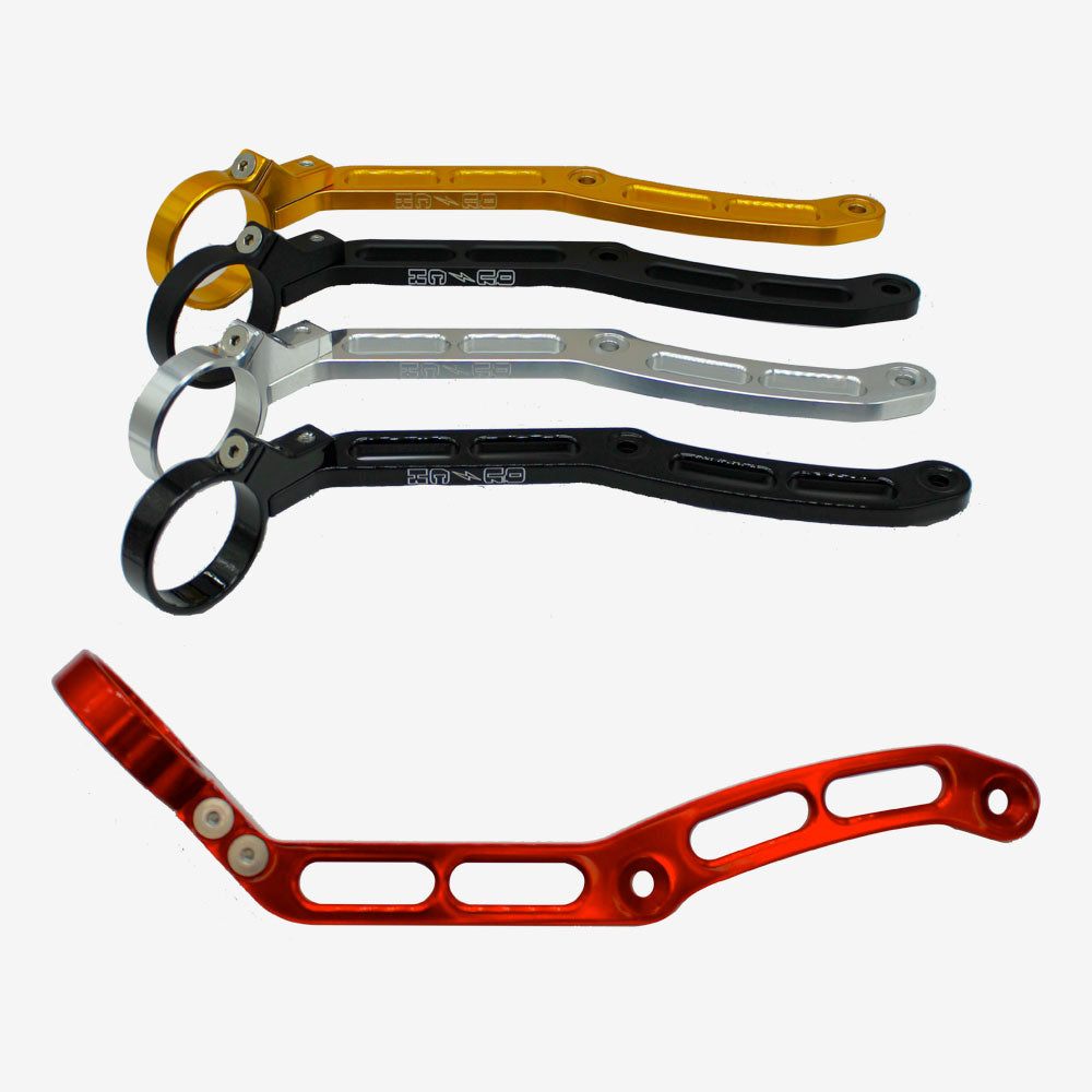 Remote Reservoir Shock Mounts, Gloss Black - 09-23 Touring Rear Shocks Accessories Quick Industries