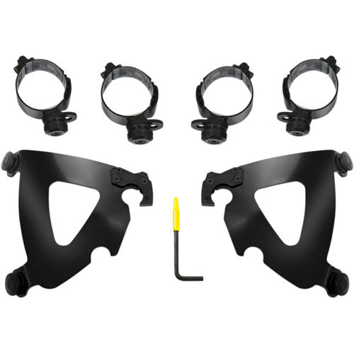 Road Warrior Trigger Lock Mount Kit - 18+ FXLRS & FLSB Fairing Brackets Memphis Shades Black