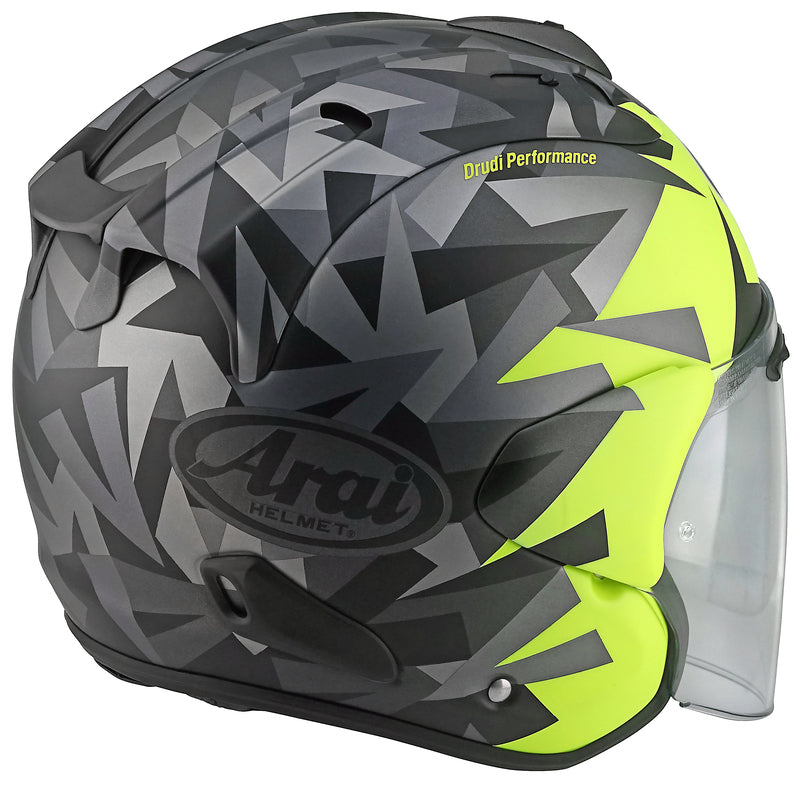 Arai SZ-R EVO Helmet, Mimesis Yellow Open Face Helmet Arai
