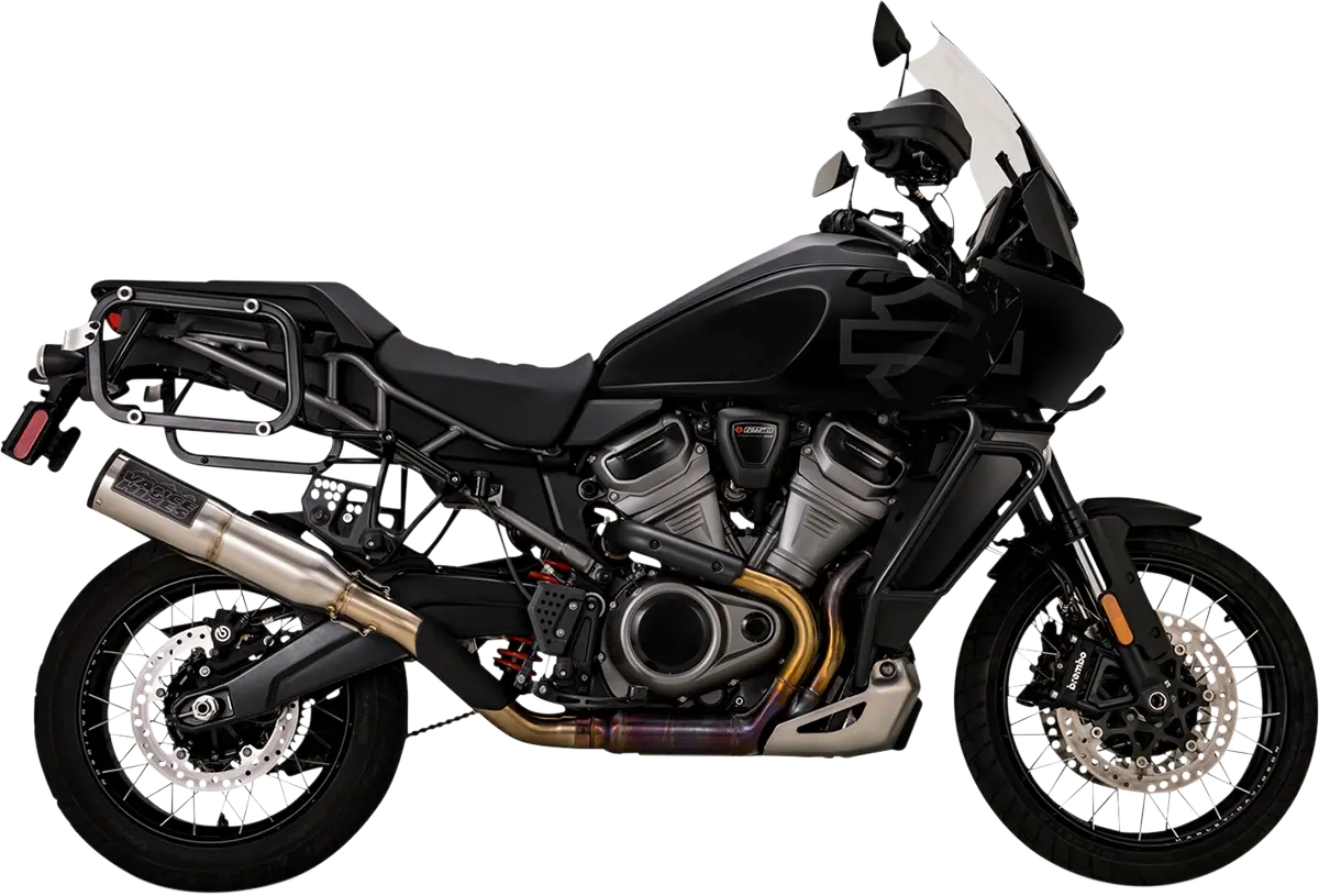 Adventure Hi-Output 450 - Pan America Slip-On Exhaust Vance & Hines Brushed