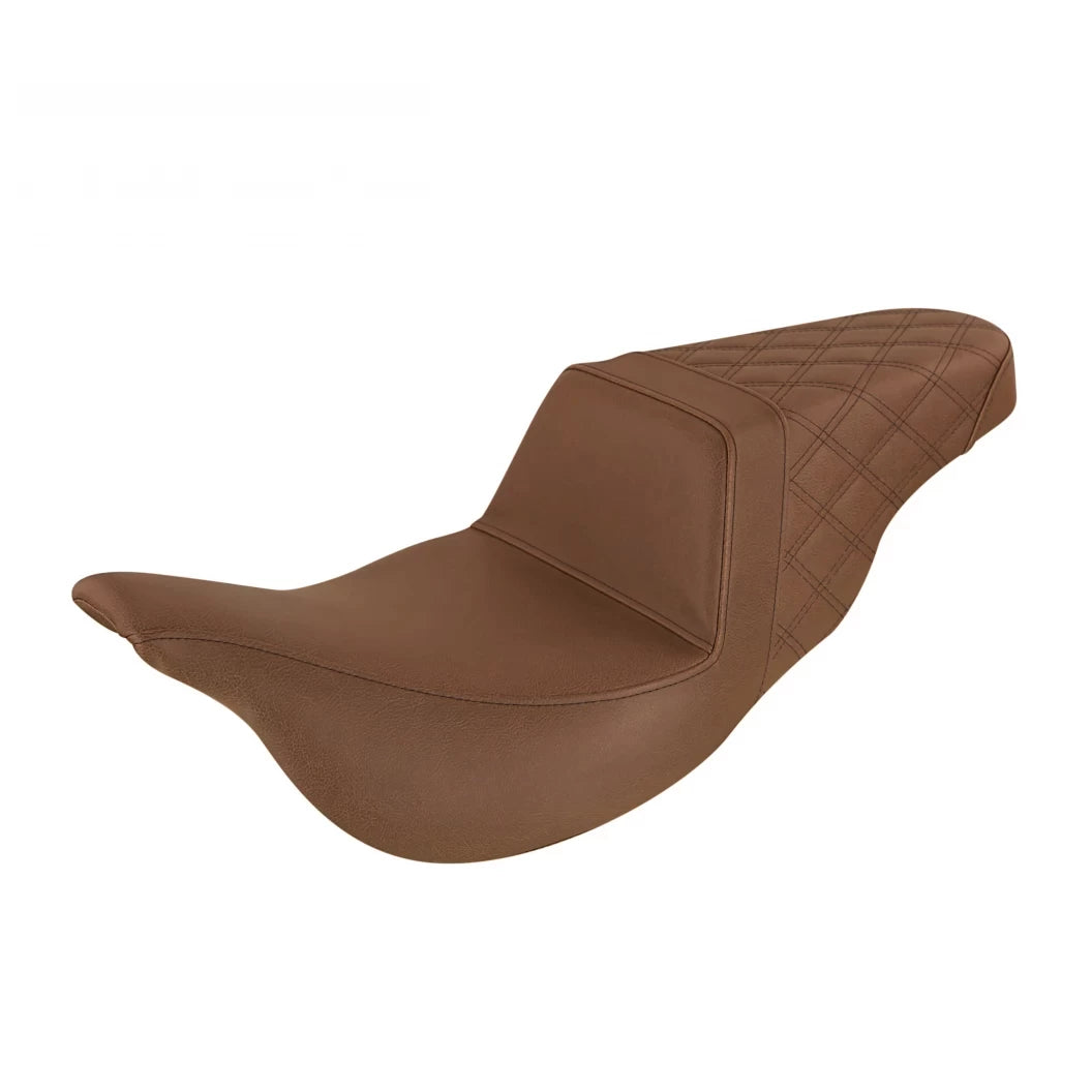Extended Reach Step Up Seat - 08-23 Touring Seat Saddlemen Brown Rear LS