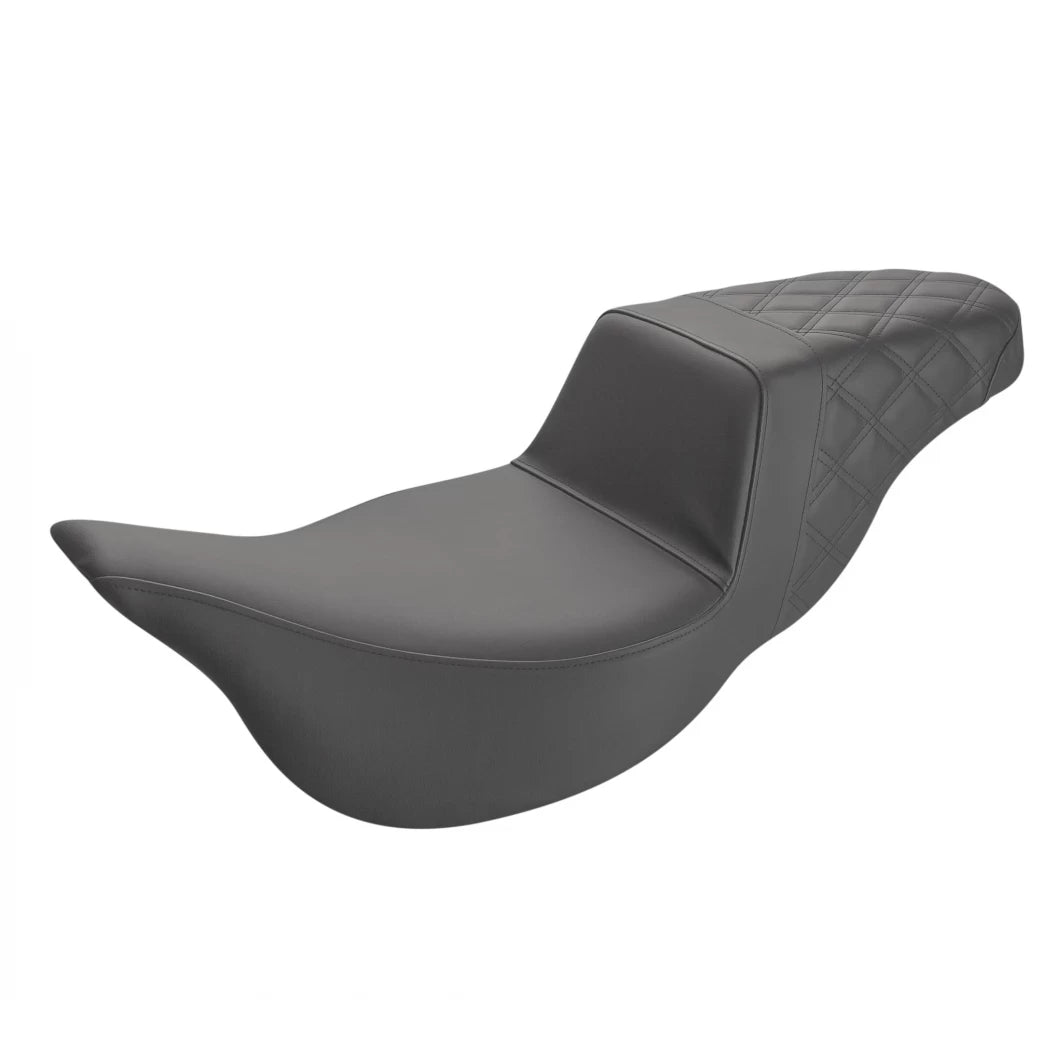 Extended Reach Step Up Seat - 08-23 Touring Seat Saddlemen Black Rear LS