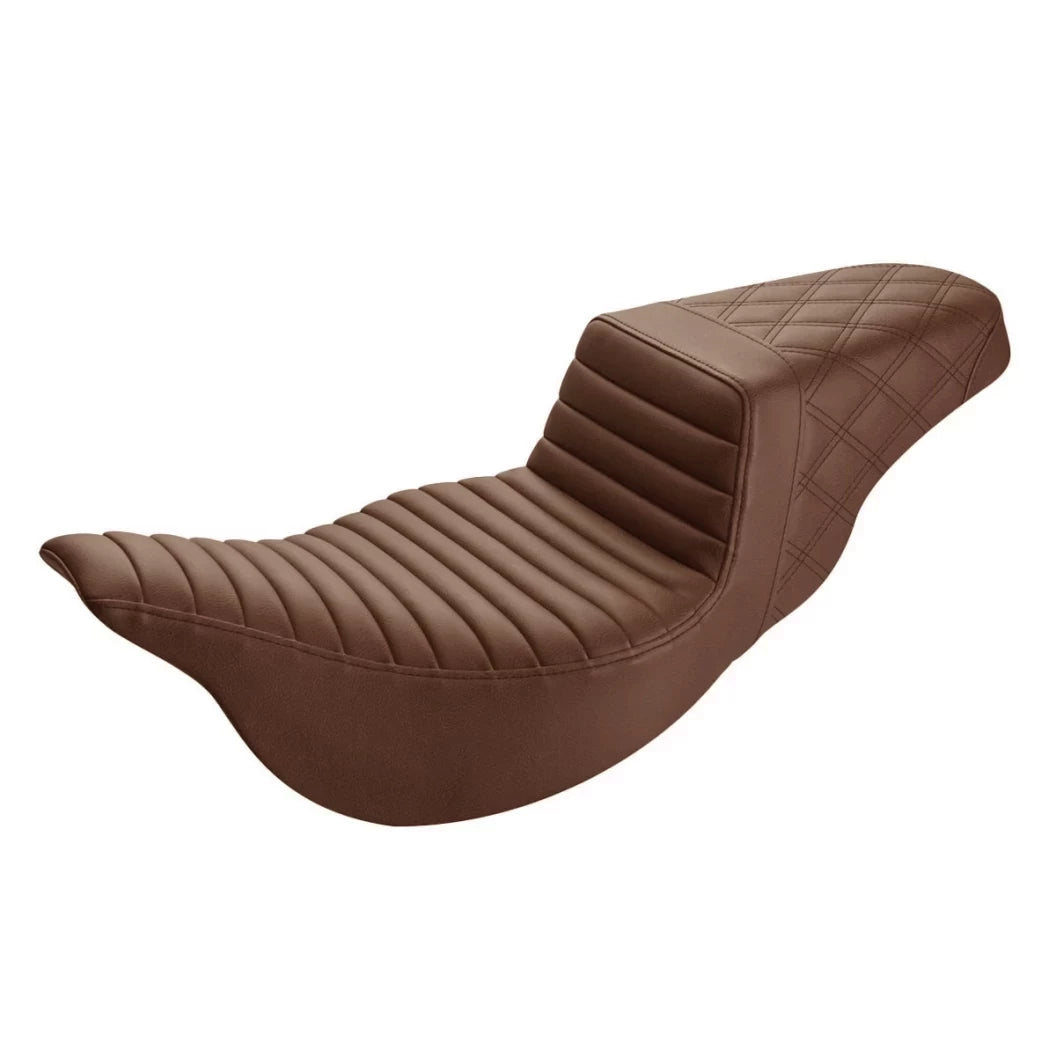 Extended Reach Step Up Seat - 08-23 Touring Seat Saddlemen Brown Front TR / Rear LS