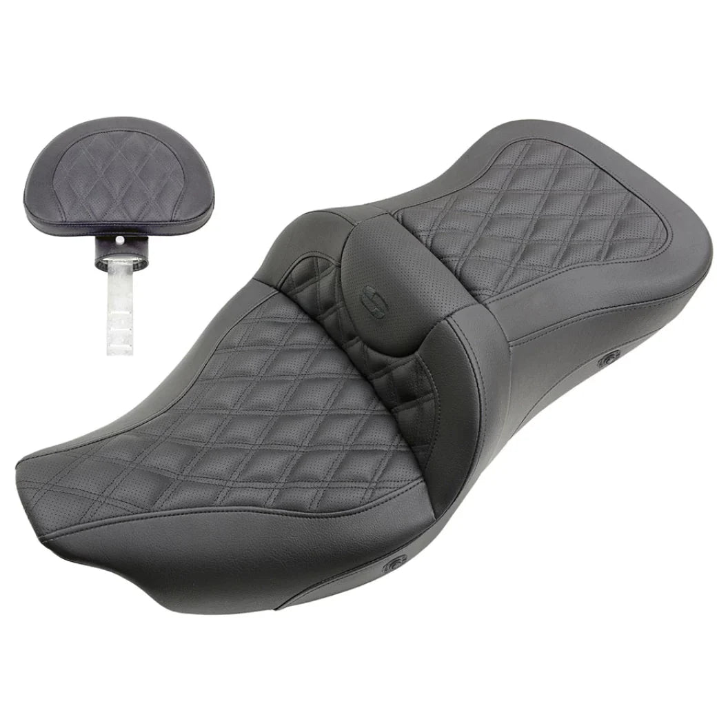 Heated Road Sofa Seats - Touring Seat Saddlemen With Driver's Backrest Full LS 08-23 Touring FLHR/FLHT/FLHX/FLTR