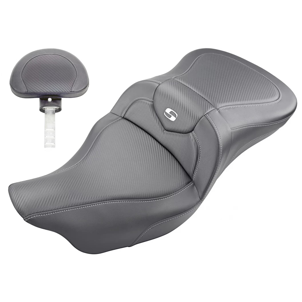 Extented Reach Road Sofa Seats - 08-23 Touring Seat Saddlemen With Driver's Backrest Carbon Fiber