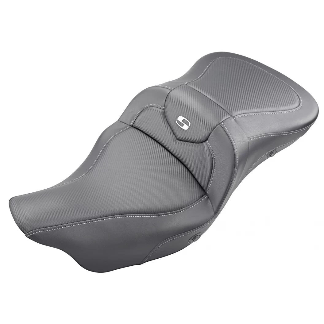 Extented Reach Heated Road Sofa Seats - 08-23 Touring Seat Saddlemen Without Driver's Backrest Carbon Fiber