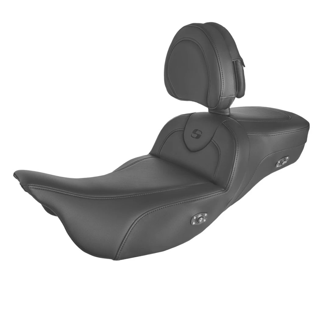 Extented Reach Heated Road Sofa Seats - 08-23 Touring Seat Saddlemen With Driver's Backrest Plain
