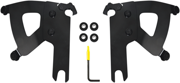 Road Warrior Trigger Lock Mount Kit - 94+ Road King Fairing Brackets Memphis Shades Black