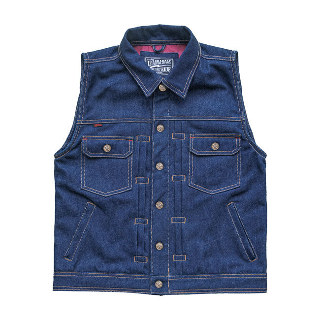 13 1/2 Rain Splitter denim vest VESTS 13 And A Half Company