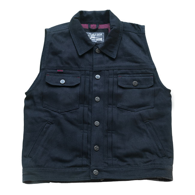 13 1/2 Rain Splitter Denim Vest, Black Vest 13 And A Half Company S