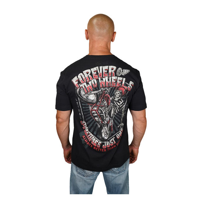 Lethal Threat Forever Two Wheels T Shirt Black T-Shirt Lethal Threat