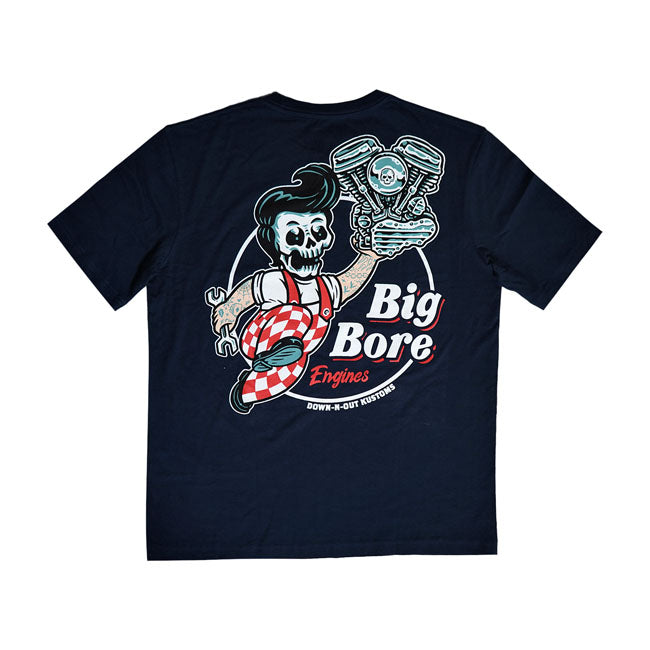 Down N Out Big Bore T Shirt Navy Blue T-Shirt Down N Out