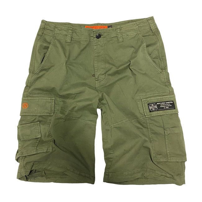 WCC CFL Cargo Shorts Vintage, Olive Green Shorts West Coast Choppers S