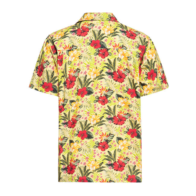 King Kerosin Aop Tropical Hawaiian Style Shirt Blazing Yello Shirt King Kerosin
