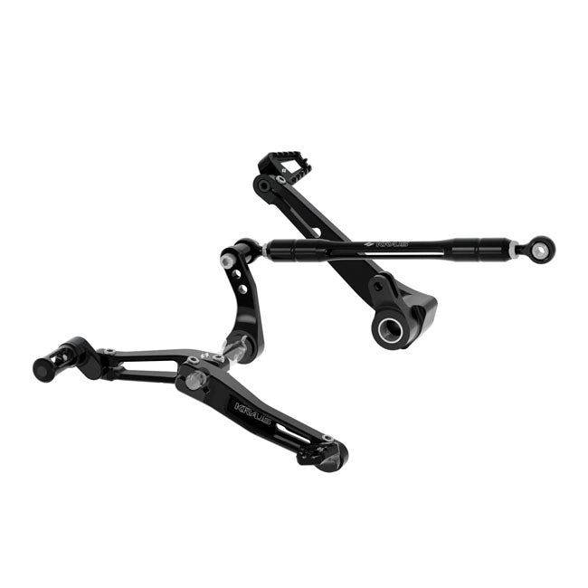 Apex SS3 Bagger Foot Controls - Touring Kraus Motor Co. Black Anodized Complete Kit