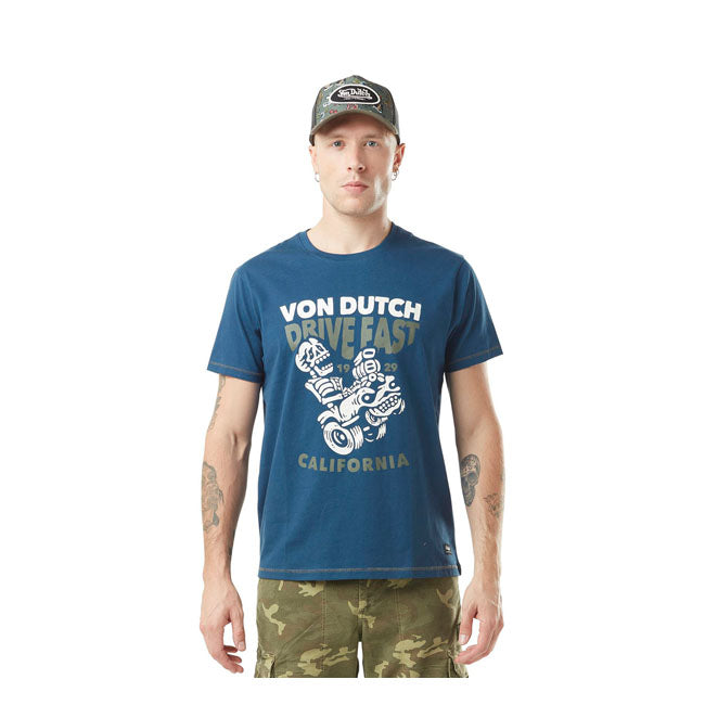 Von Dutch Drive t-shirt blue/white T-Shirt Von Dutch