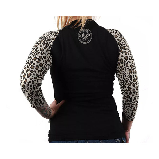 Rusty Pistons Nocatee Female 3/4 Sleeve Black T-Shirt Rusty Pistons