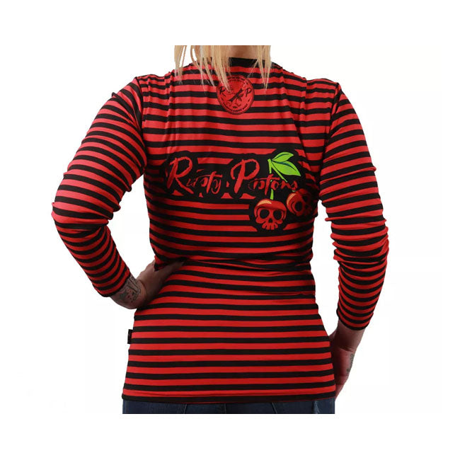 Rusty Pistons Mesa Female 3/4 Sleeve Red/Black T-Shirt Rusty Pistons