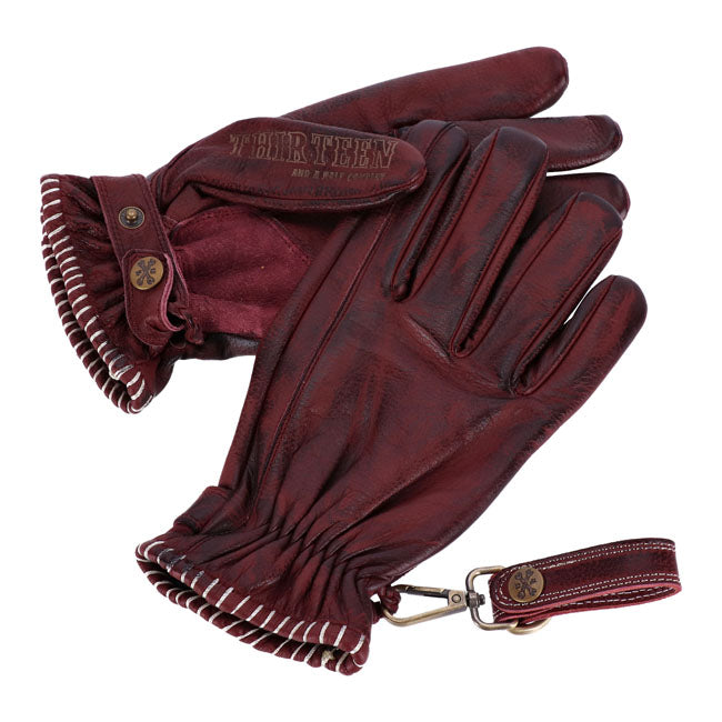 13 1/2 Loud Ride Gloves, Burgundy Gloves 13 And A Half Company XS