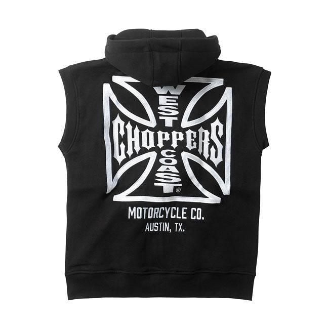 WCC OG ATX sleeveless zip hoodie black Vests West Coast Choppers