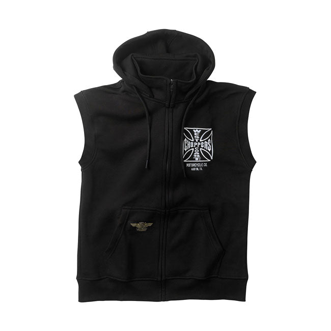 WCC OG ATX sleeveless zip hoodie black Vests West Coast Choppers