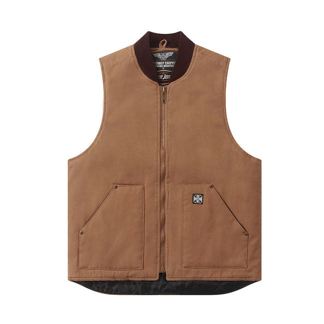WCC Heavy Duty Work vest frontier brown Vests West Coast Choppers