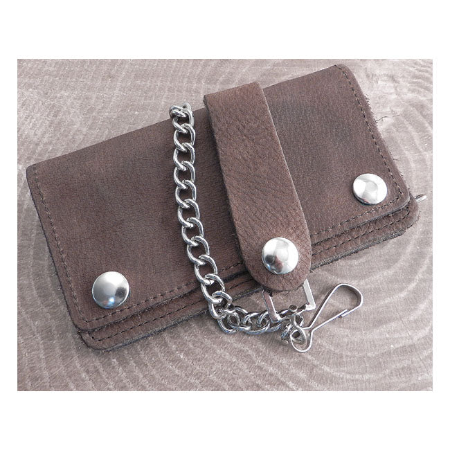 Amigaz Chain Wallet Brown Leather Soft 6" Lifestyle Accessory Amigaz
