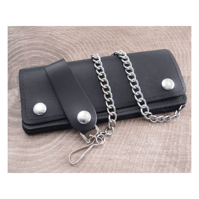 Amigaz Chain Wallet Long 7" Black Leather Lifestyle Accessory Amigaz