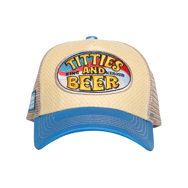King Kerosin Titties And Beer Cap Beige/Blue Caps King Kerosin