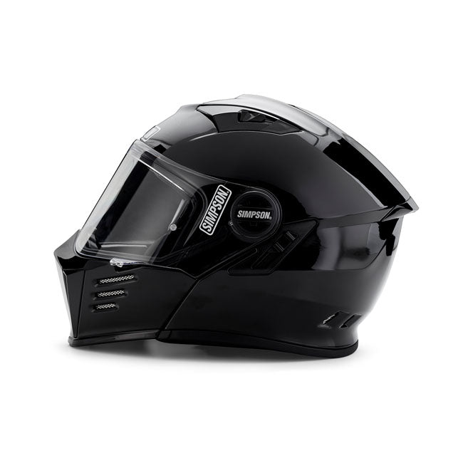 Simpson Helmets Darksome (Mod Bandit) Helmet, Black Metal Modular Helmet Simpson Helmets