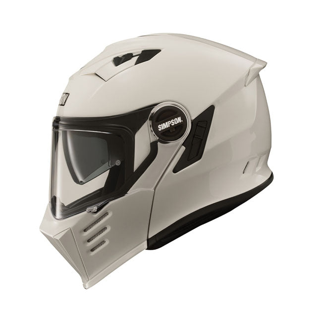 Simpson Darksome (Mod Bandit) Helmet, White Modular Helmet Simpson Helmets