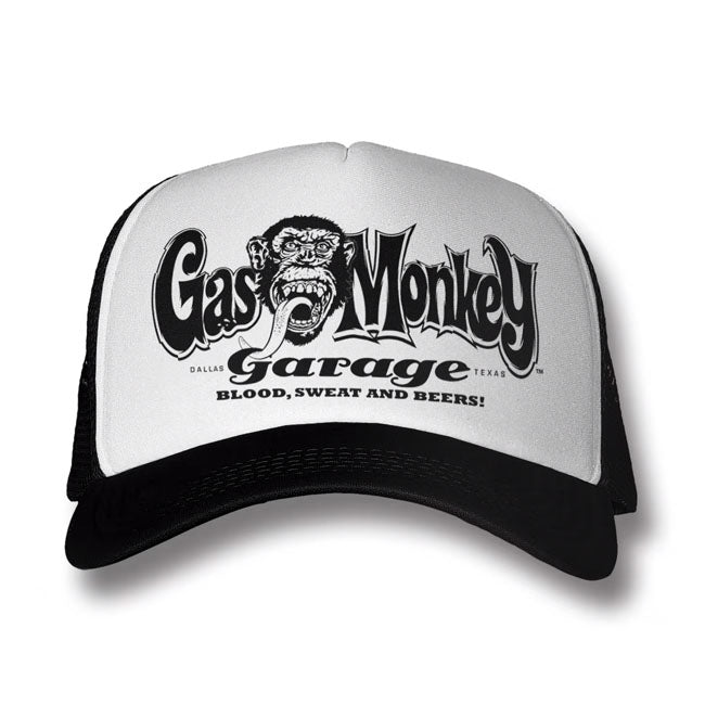 Gmg Logo Trucker Cap White/Black Caps Gas Monkeys Garage