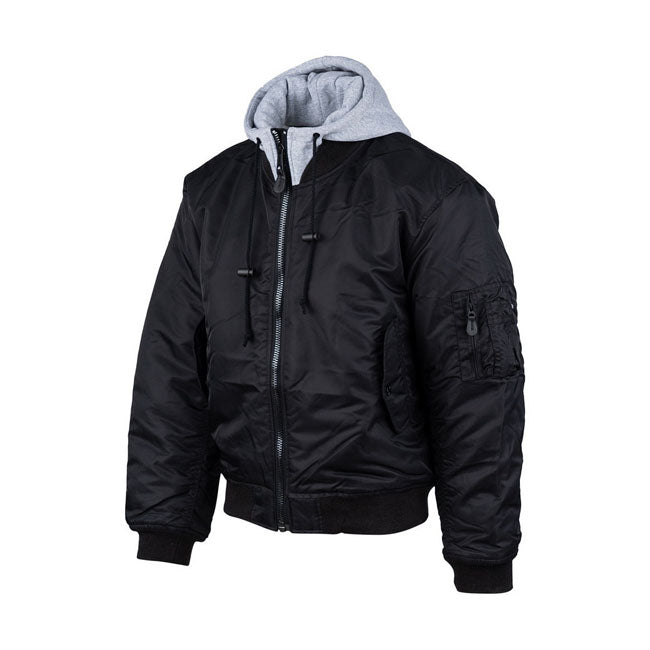 MA-1 Bomber hooded flight jacket black Casual Jacket Army Surplus