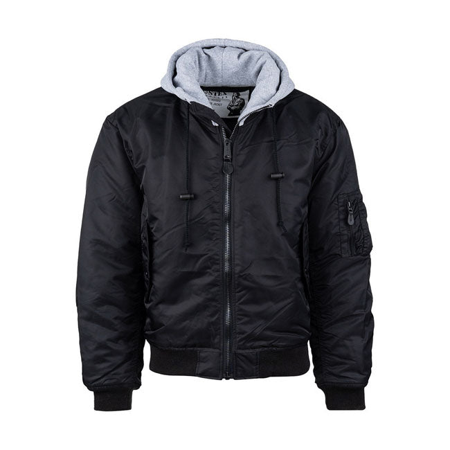 MA-1 Bomber hooded flight jacket black Casual Jacket Army Surplus