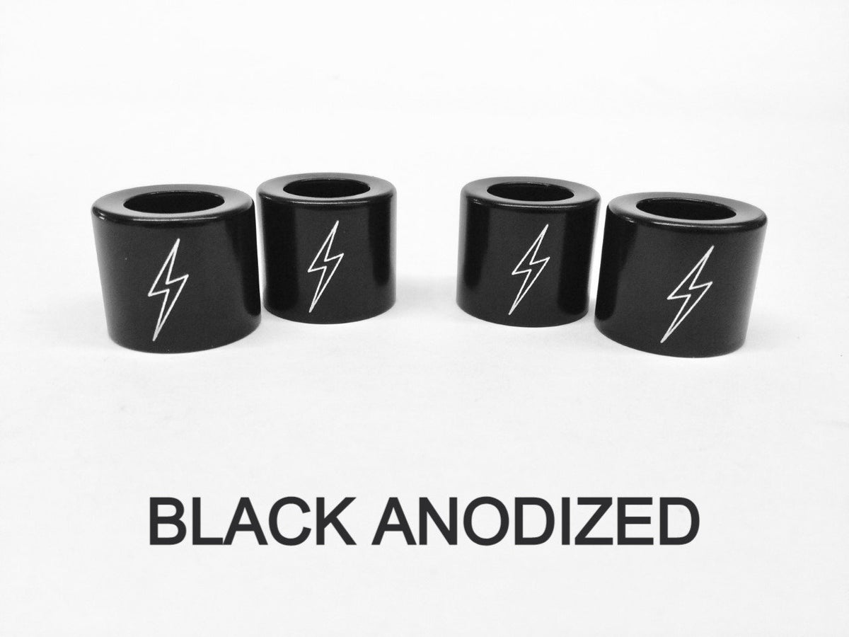 Lightning Bolt Pushrod Spring Covers Pushrod Covers Death Metal Racing Black