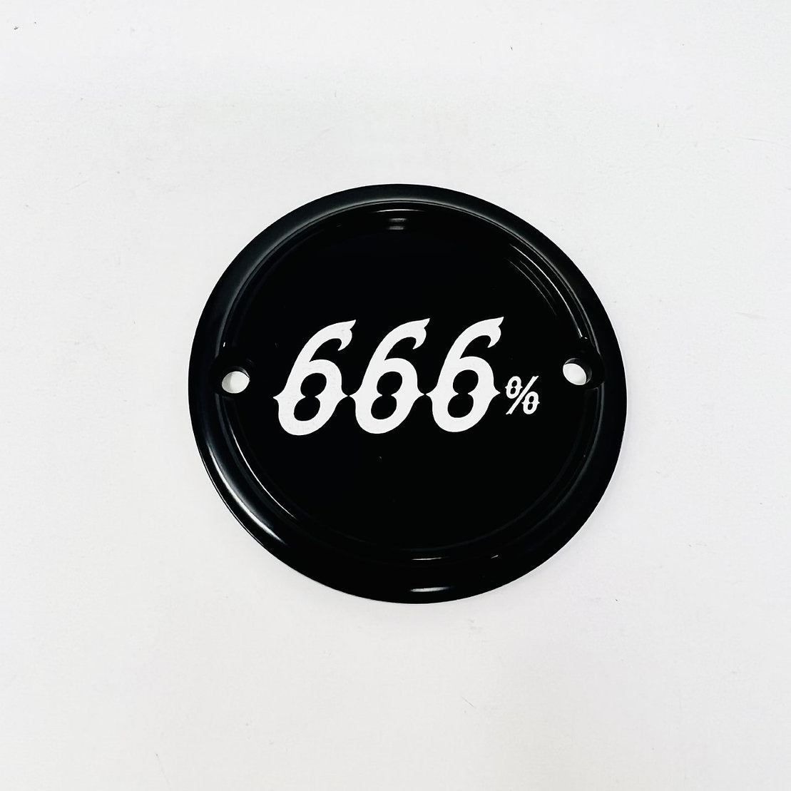 2 Holes Ignition Cover - Shovel / Evo / 04+ Sportster Death Metal Racing Black 666%