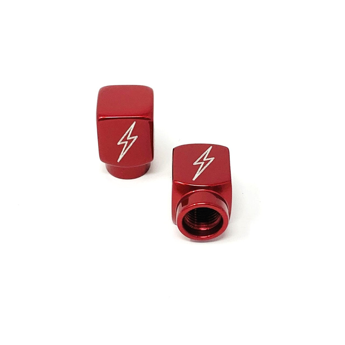 Custom Valve Stem Caps Valve Stem Caps Death Metal Racing Red Lightning Bolts Short
