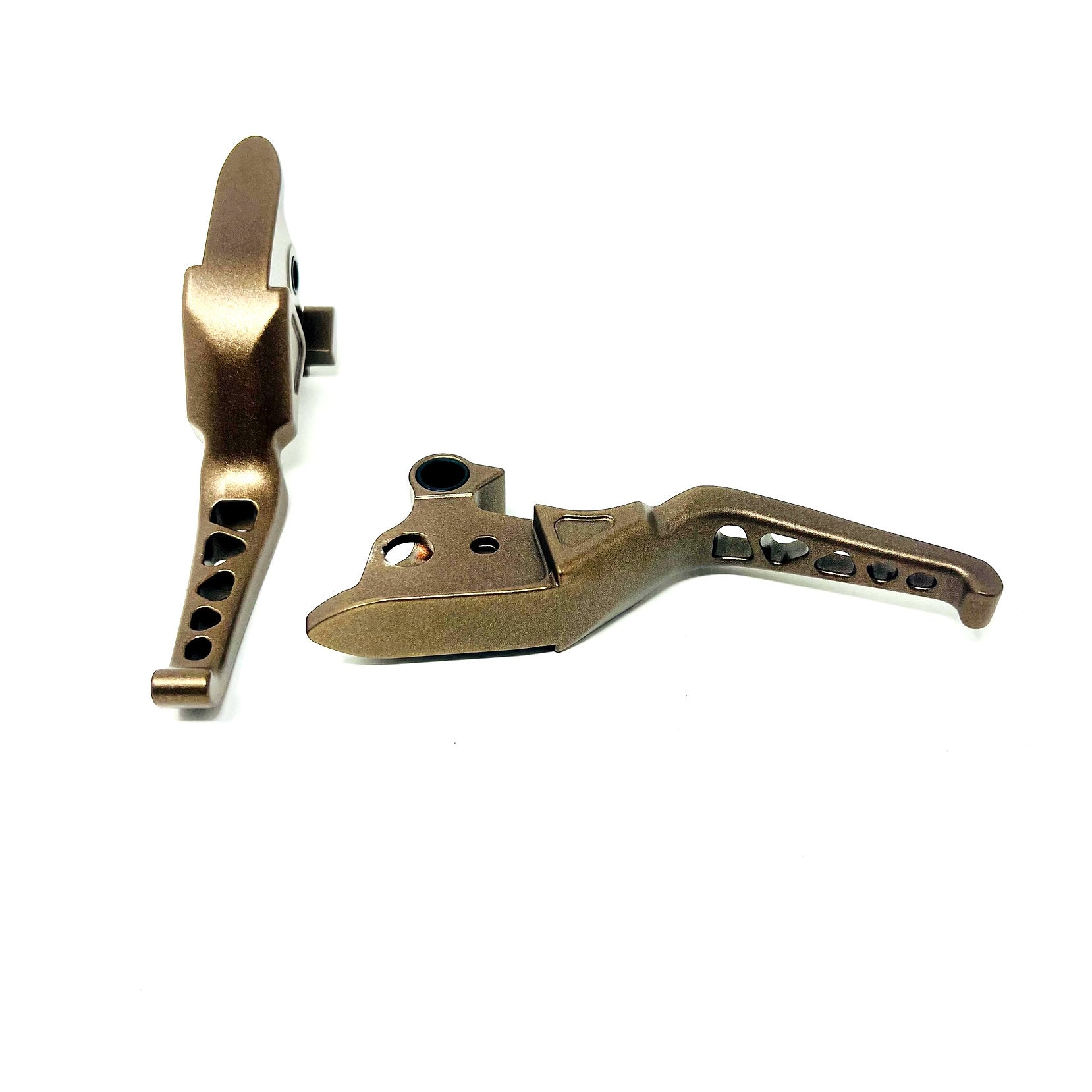DMR Destroyer Shorty Brake and Clutch Lever Set - 15+ Softail Death Metal Racing Harley Bronze Powdercoat